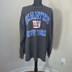 NY GIANTS Majestic Gray Crew Neck Shirt Size 2XL